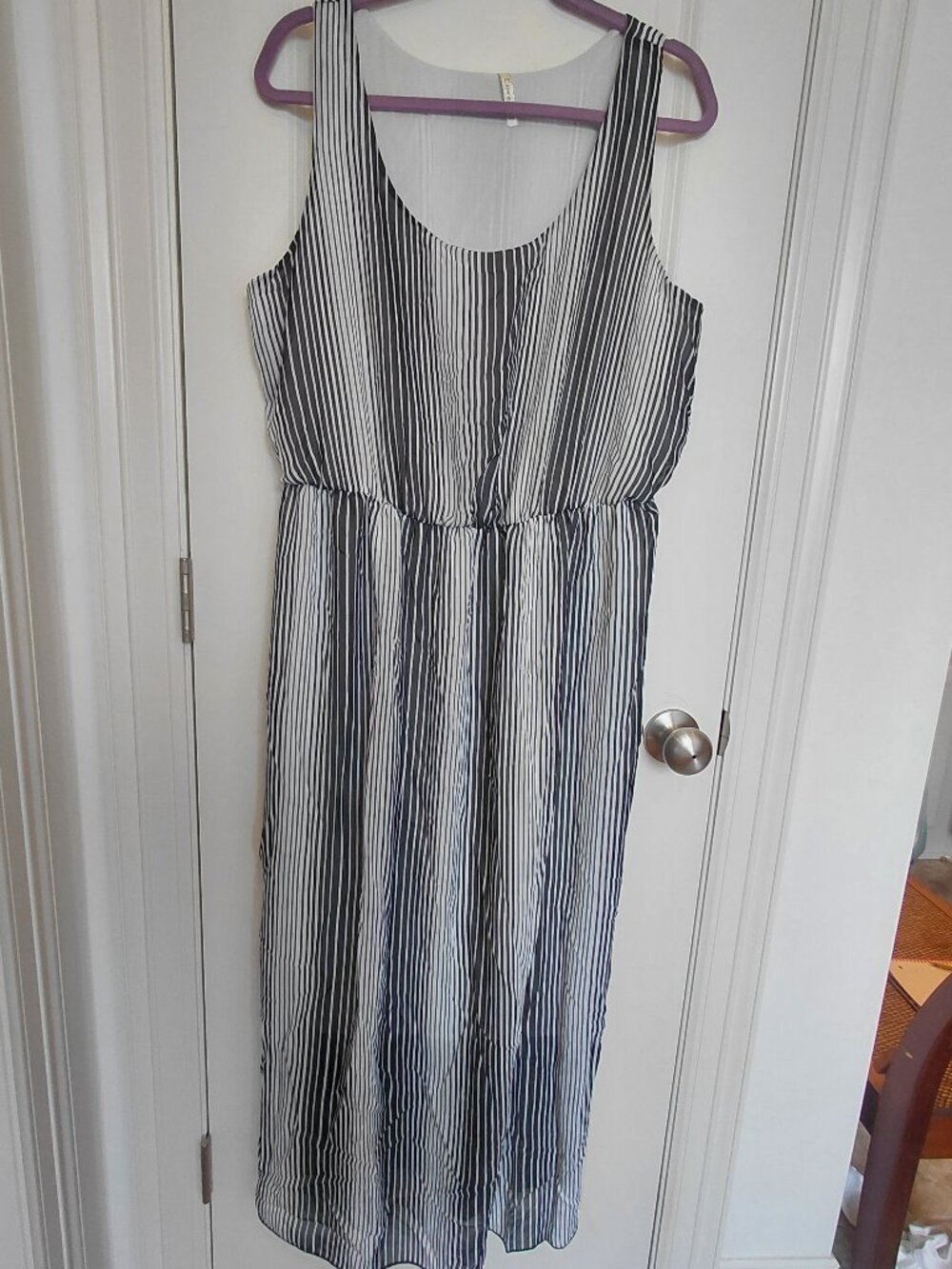 Black & White Striped Maxi Dress